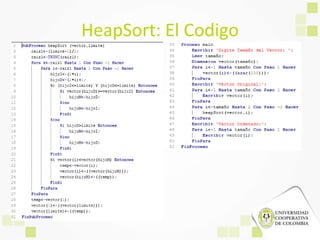 Ordenamiento por monticulo (heapsort) | PPTX