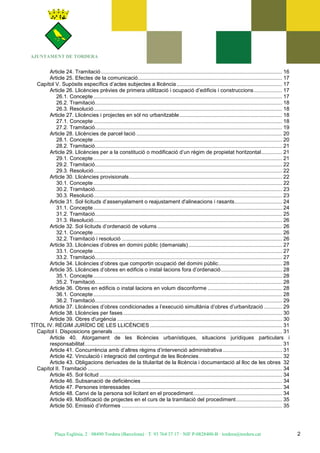AJUNTAMENT DE TORDERA


        Article 24. Tramitació ......................................................................