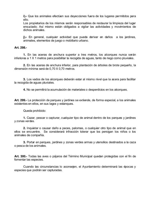 Ordenanza Municipal De Proteccion Del Medio Ambiente De Coslada
