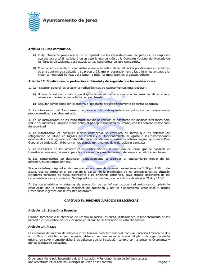 Ordenanza Antenas 2004 notas sentencias up 