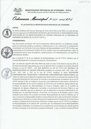 ORDENANZA MUNICIPAL DE ADECUACION PROVINCIA ACOBAMBA.pdf