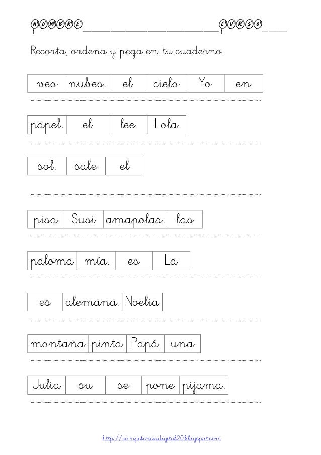 Ordenar frases
