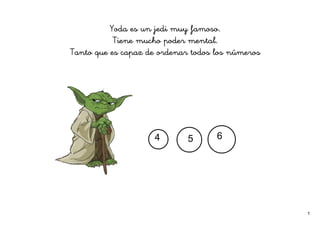 Yoda es un jedi muy famoso.
Tiene mucho poder mental.
Tanto que es capaz de ordenar todos los números

4

5

6

1

 