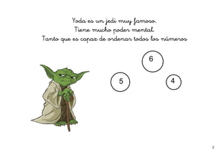 Yoda es un jedi muy famoso.
Tiene mucho poder mental.
Tanto que es capaz de ordenar todos los números

6
5

4

2

 