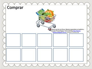 Comprar
AUTOR: María José de Luis Flores. Maestra especialista en Audición y
Lenguaje-Psicopedagoga. Autora del blog http://lapsico-
goloteca.blogspot.com.es LICENCIA CC (BY-NC-SA)
 