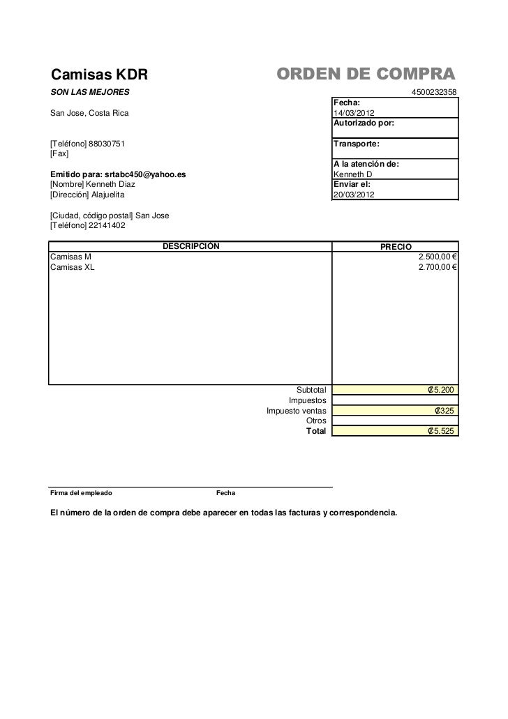 Orden de compra