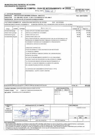 Formulario De Orden De Compra De Construccion
