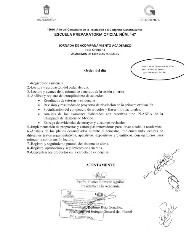 orden del d 237 a y acta de reuni 243 n de academia 4 orden del dia