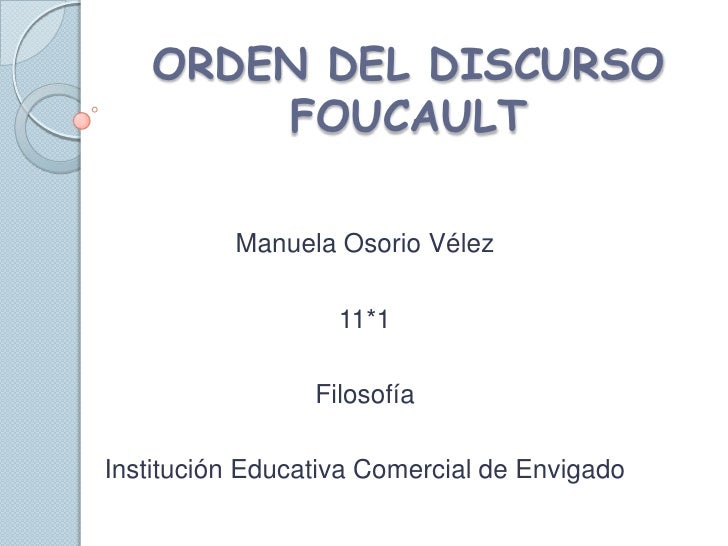 Orden del discurso foucault