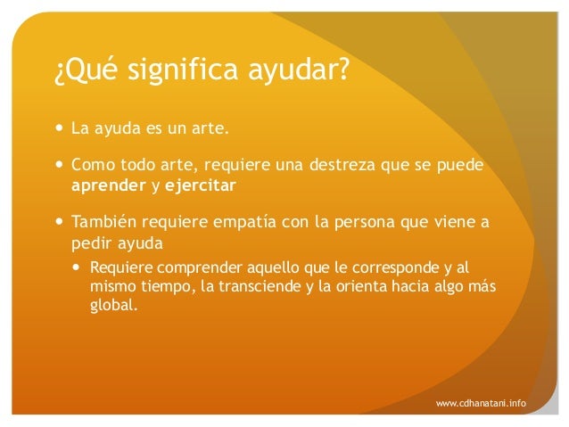 Los Órdenes de la Ayuda