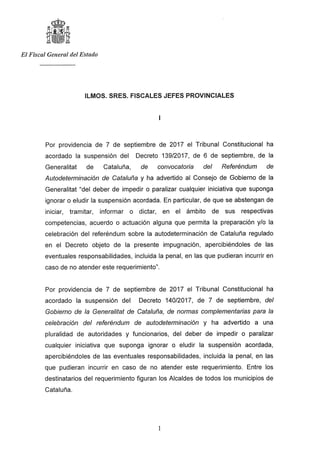 La Fiscalia General de l'Estat demana imputar alcaldes a favor de l'1-0