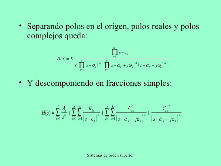 Sistemas de orden superior