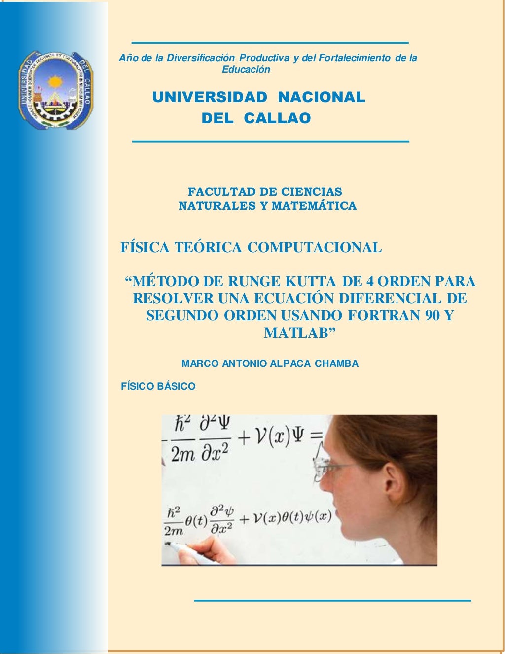 MÉTODO DE RUNGE KUTTA DE 4 ORDEN PARA RESOLVER UNA ECUACIÓN DIFERENCI…