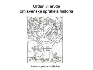 Orden vi ärvde
om svenska språkets historia




      Indo-europeiska språkträdet
 