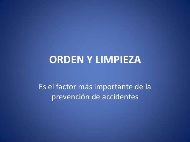 orden y limpieza