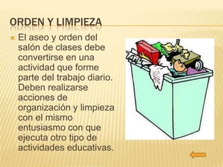 Orden y limpieza en el salón | PPTX