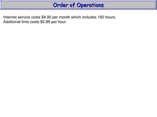 Order of Operations (Algebra1 1_2) | PPT