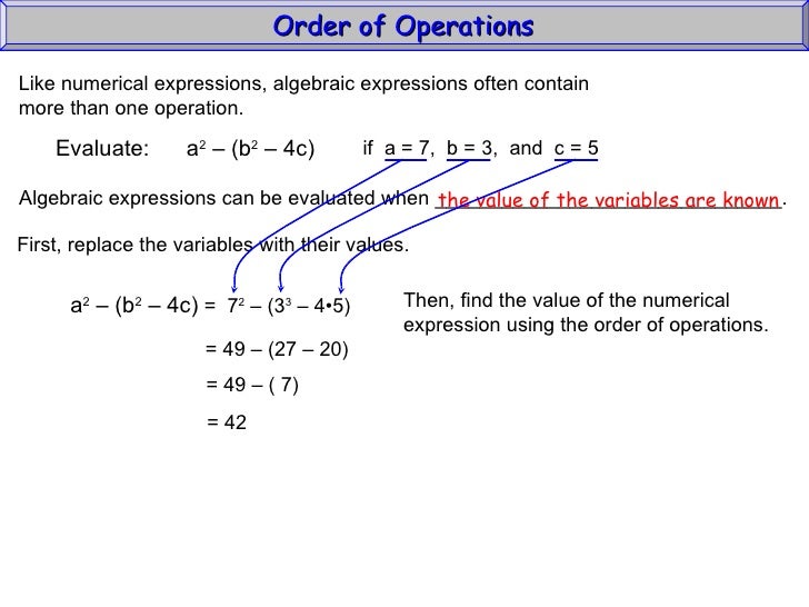 Order of Operations (Algebra1 1_2)
