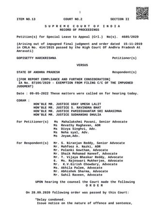 1
ITEM NO.13 COURT NO.2 SECTION II
S U P R E M E C O U R T O F I N D I A
RECORD OF PROCEEDINGS
Petition(s) for Special Lea...