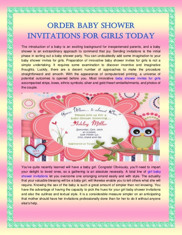 order baby shower invitations