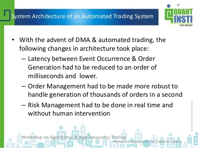 High frequency trading system architecture