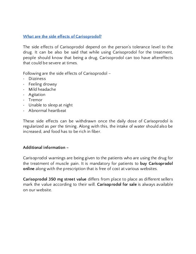 Carisoprodol Cost