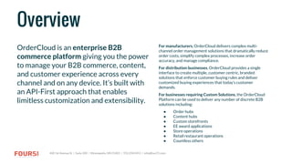 Four51's B2B eCommerce OrderCloud Platform Overview | PDF