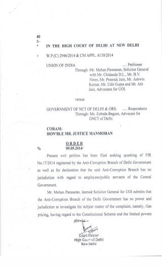 Delhi HC’s order in GOI’s petition seeking quashing of Kejriwal’s FIR