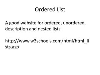 Ordered lists | PPTX