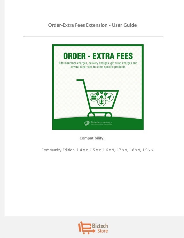 OrderExtra Fees Extension User Guide