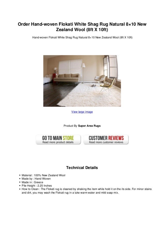 Order hand woven flokati white shag rug natural 8x10 new zealand wool