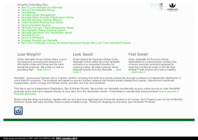 Order Herbalife Online Order Herbalife Online