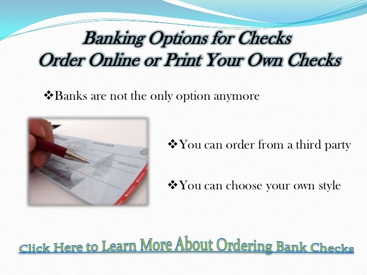 how to print your own checks