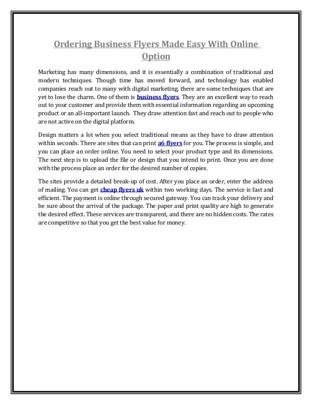 ordering business flyers made easy with online option