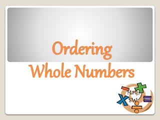 Ordering
Whole Numbers
 