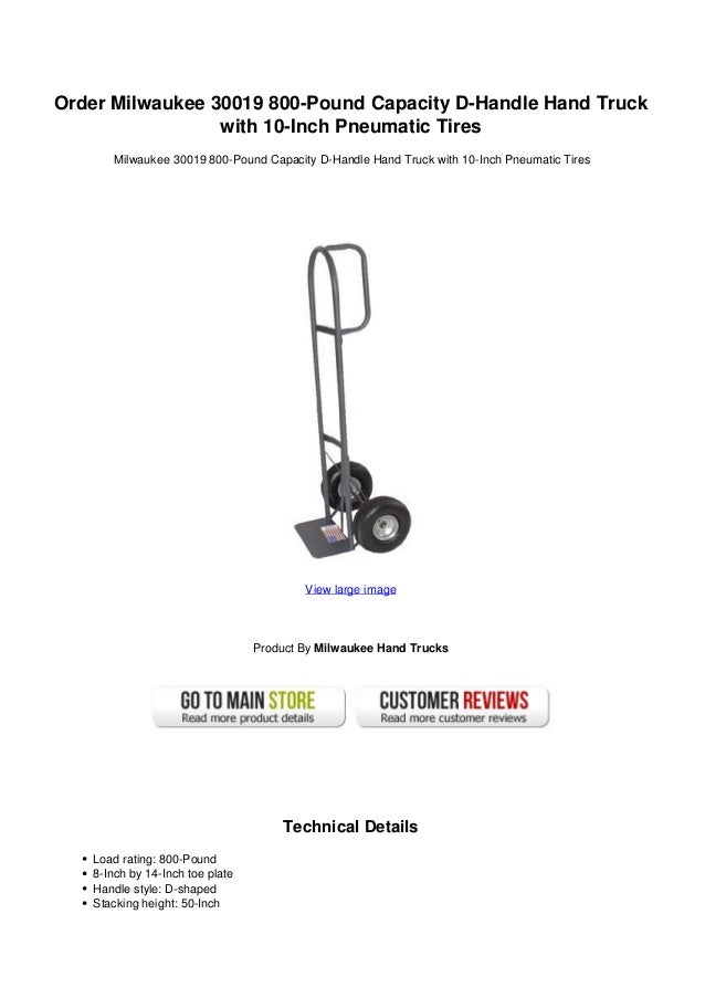 Order milwaukee 30019 800 pound capacity dhandle hand truck with 10