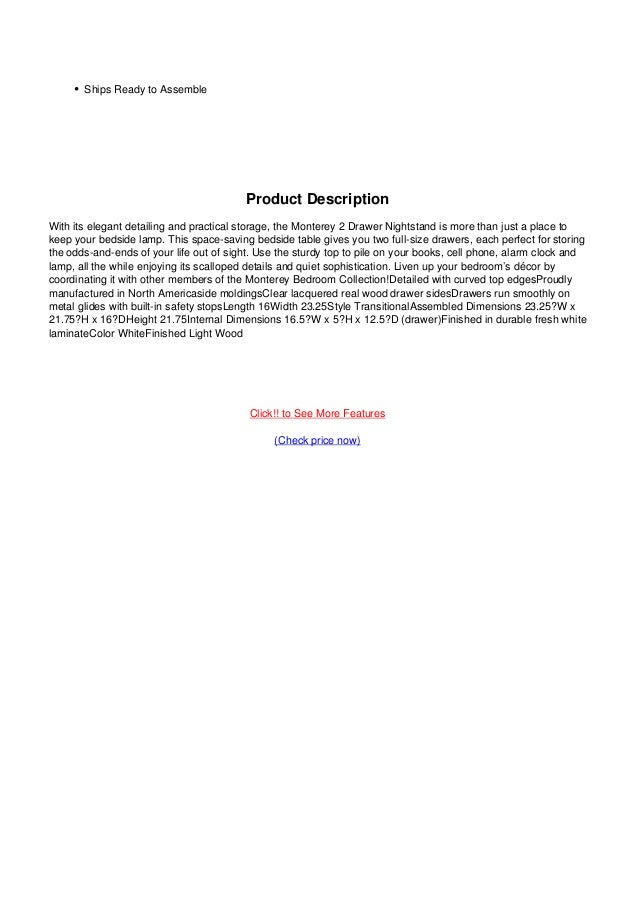 Order Monterey 2 Drawer Night Stand White