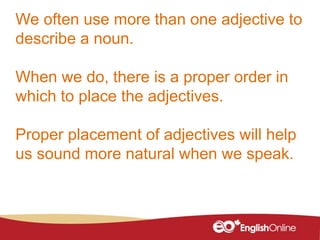 Order of adjectives | PPTX
