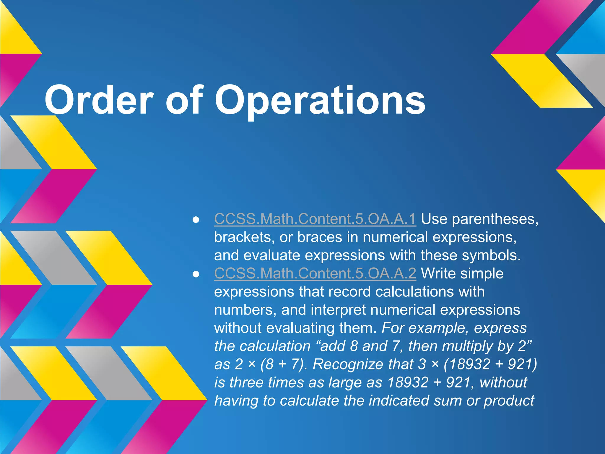 Order of Operations | PPTX
