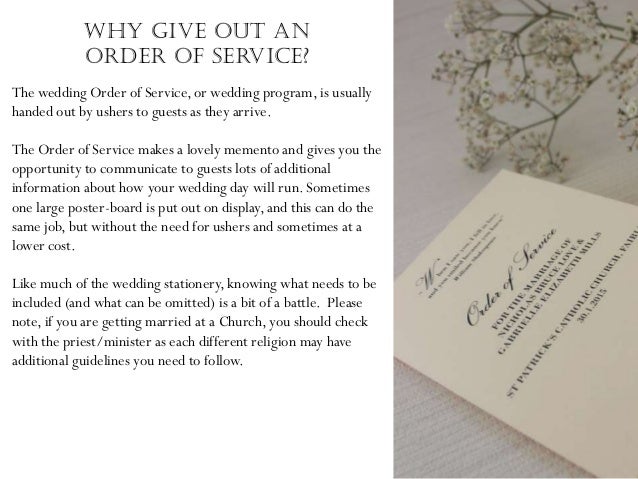 wedding order of service what to include in your wedding program