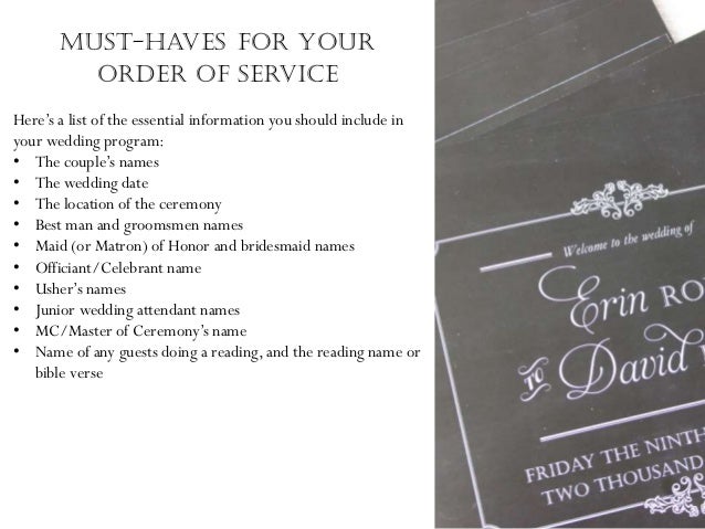 Wedding Order Of Service What To Include In Your Wedding Program