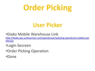 Openbravo Mobile Order Picking | PPTX