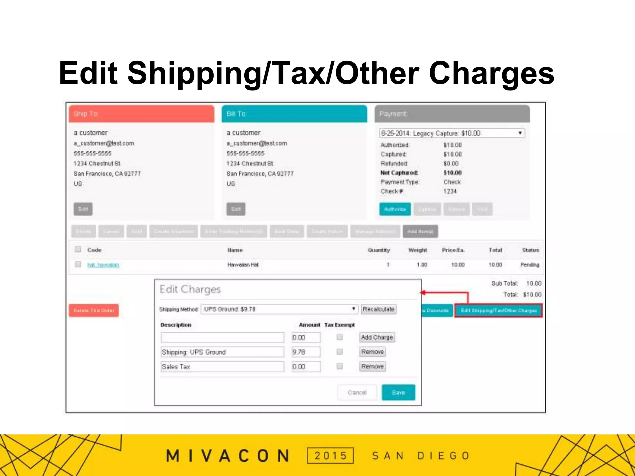 Edit Shipping/Tax/Other Charges
 