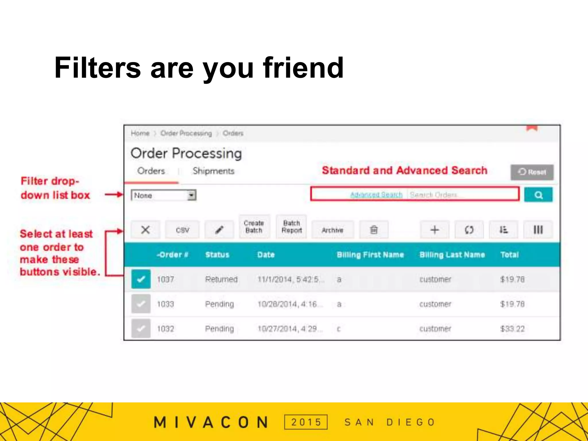 Filters are you friend
 