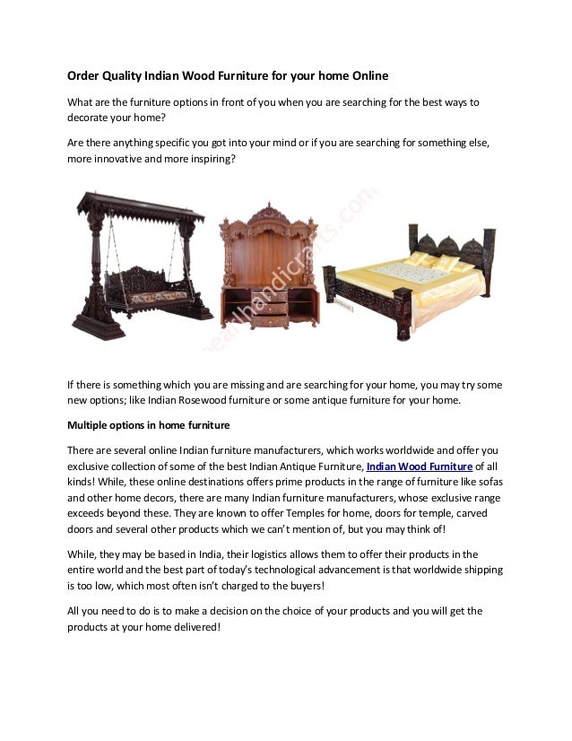 Order Quality Indian Wood Furniture For Your Home Online
