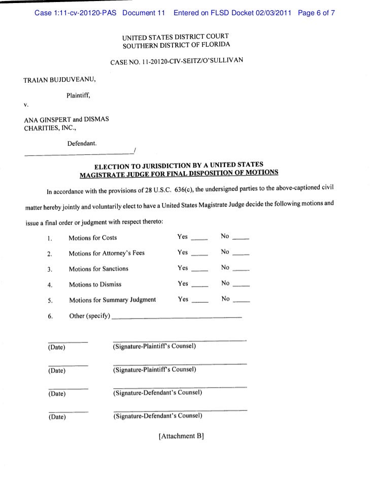 Order requiring joint scheduling report
