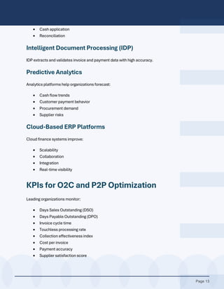 O2c Kpis Order to Cash and Procure to Pay - A Complete Guide | PDF