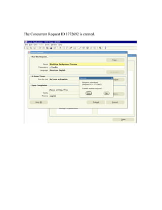 The Concurrent Request ID 1772692 is created.
 
