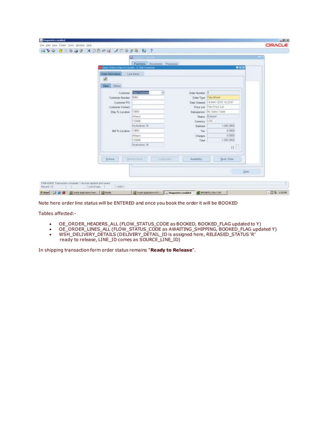 Order To Cash With Tables DOCX Order To Cash With Tables Docx