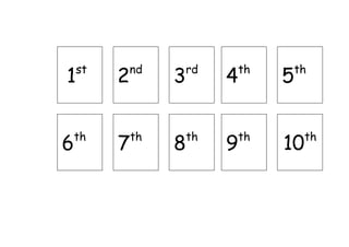 1st
2nd
3rd
4th
5th
6th
7th
8th
9th
10th
 